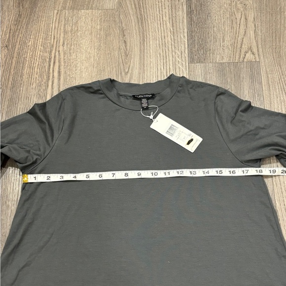 SOLD - NWT Eileen Fisher Size Small Dress Fine Jersey Shirred Maxi Sleeves Gray… - Picture 6 of 16